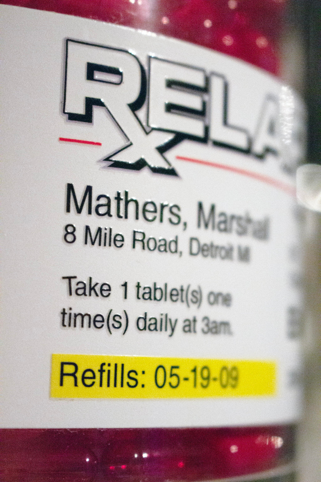 Giant Relapse Pill Bottle